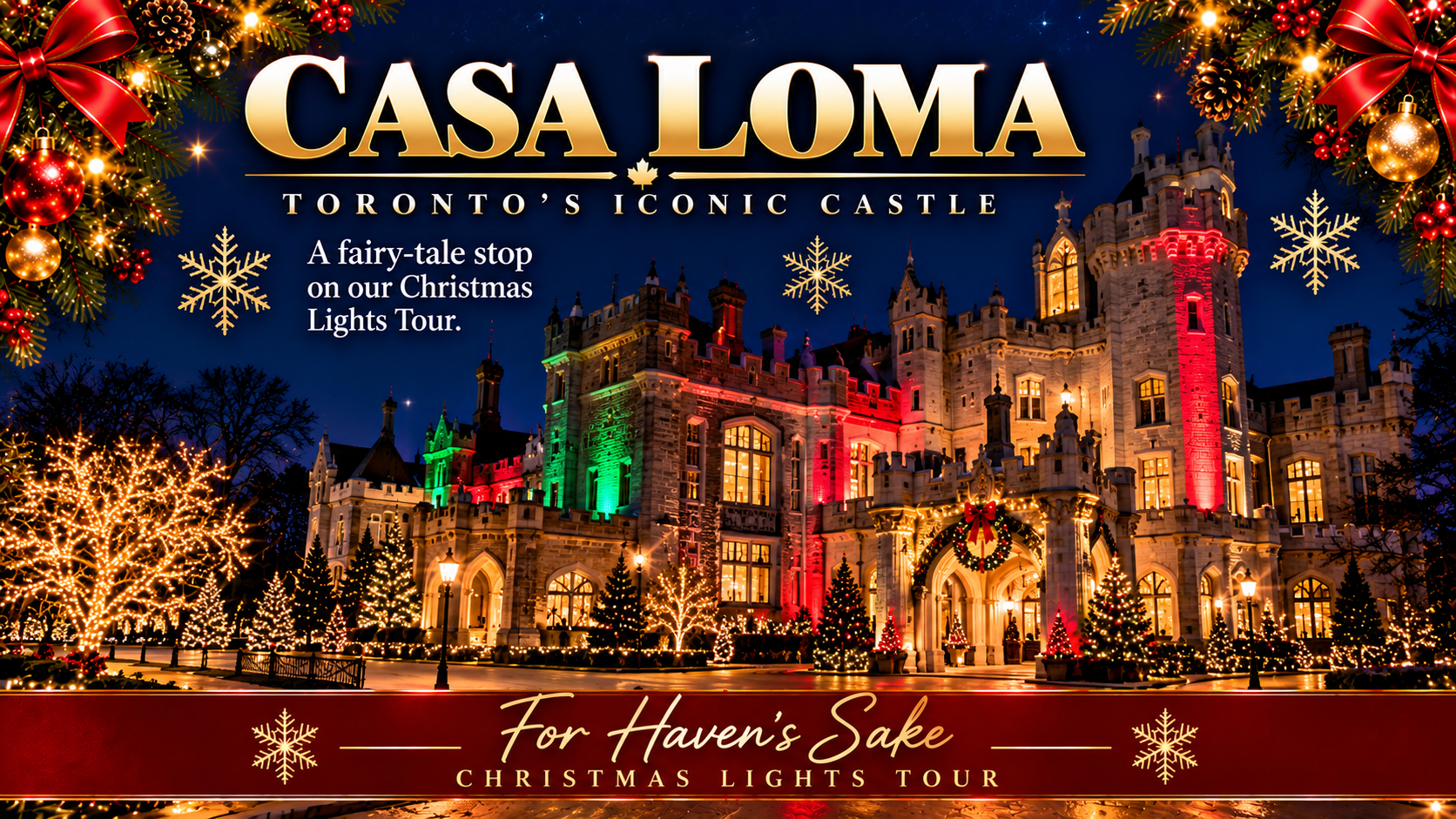 Casa Loma illuminated for the Toronto Winter Festival of Lights finale